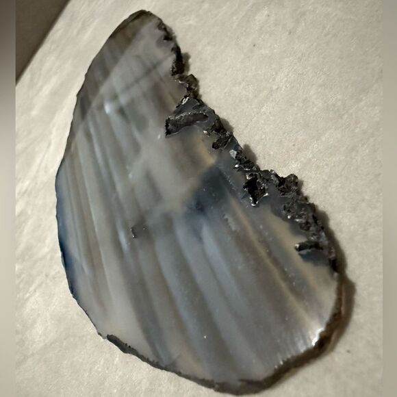 Gray Black Agate Slice Geode Decor Crystal Cut Polished Natural Stone 4” - Picture 5 of 17